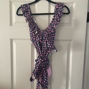 NWT Aerie Ruffled Floral One Piece Swimsuit (Size Large Long)